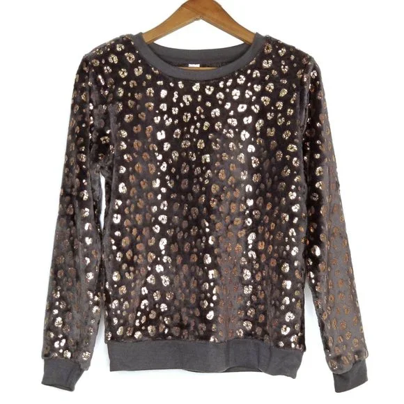 George | Metallic Animal Print Lounge Fleece Top - Picture 1 of 8